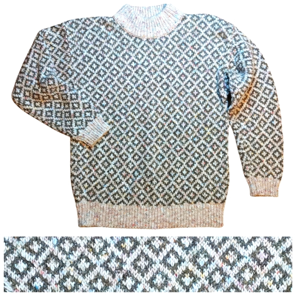 Partners by Mervyn's Vintage Colorful  Confetti Knit Sweater Wool Blend